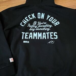 Peace Collective Black HoodieSweatshirt P/C Medium A J Brown Check On Your Team